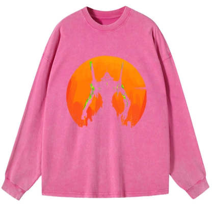 Tokyo-Tiger Robot Warrior Vintage Washed Long Sleeve T-Shirt