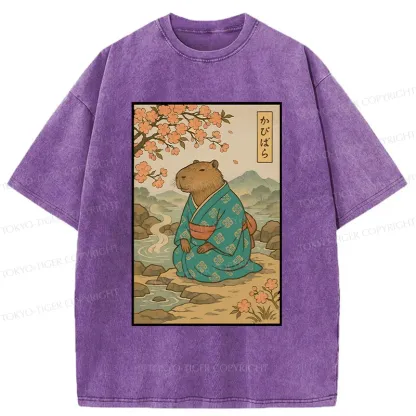 Tokyo-Tiger Japanese Capybara Washed T-Shirt