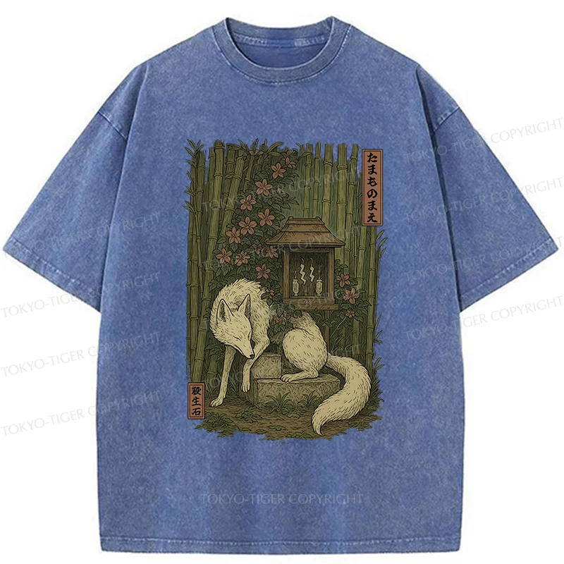 Tokyo-Tiger Japanese Fox Demon Washed T-Shirt