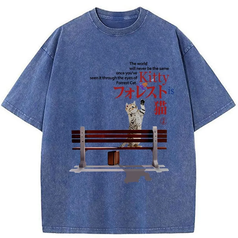 Tokyo-Tiger Forrest Cat's Perspective Washed T-Shirt