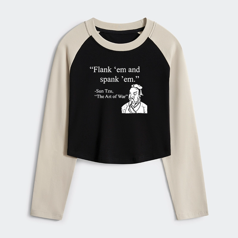 Tokyo-Tiger The Art Of War Funny Women's Crop Raglan T-Shirt