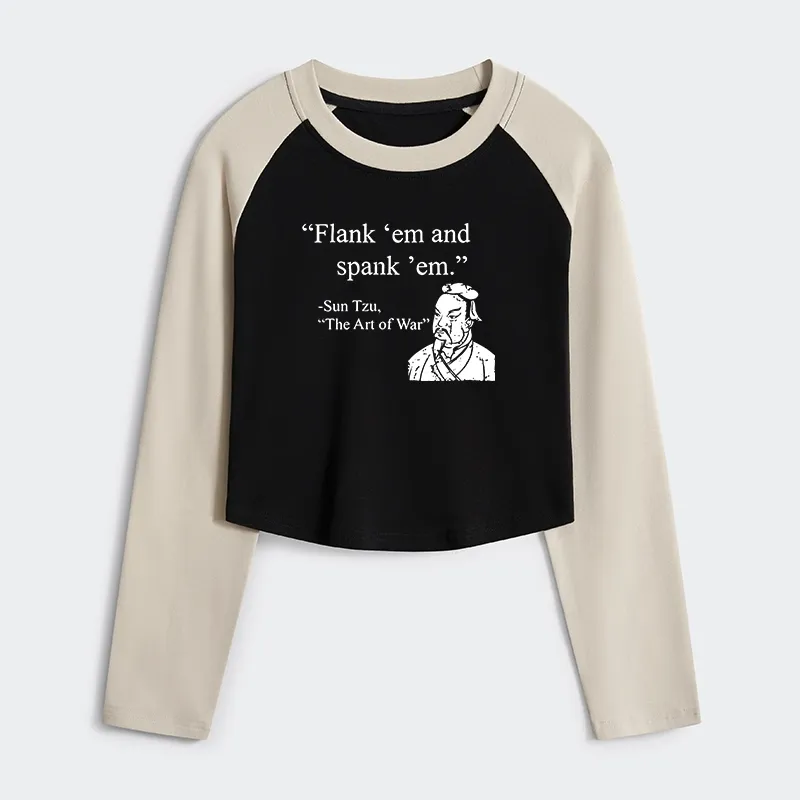 Tokyo-Tiger The Art Of War Funny Women's Crop Raglan T-Shirt