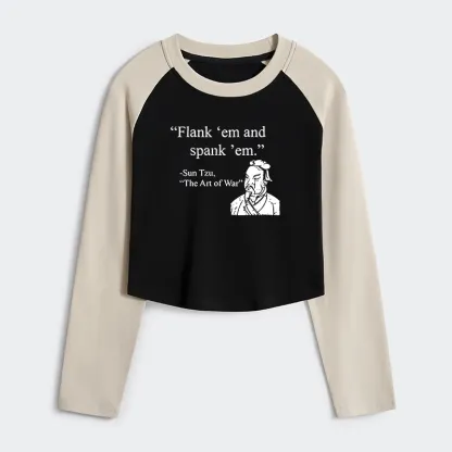 Tokyo-Tiger The Art Of War Funny Women's Crop Raglan T-Shirt