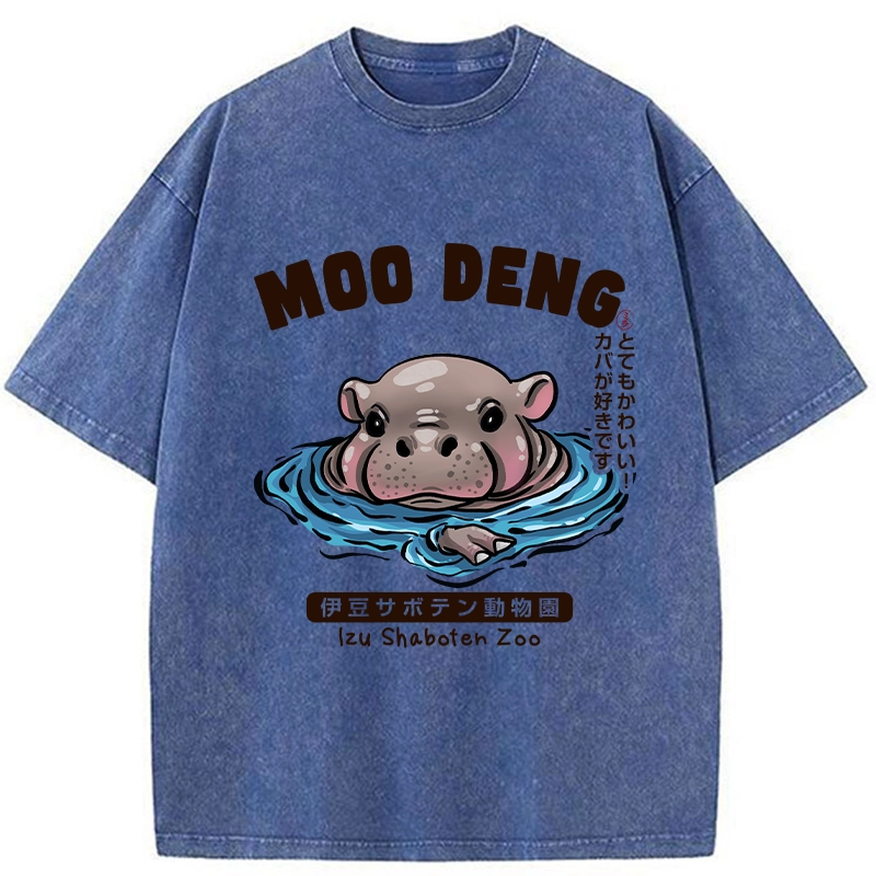Tokyo-Tiger Relaxed Hot Spring Moo Deng Washed T-Shirt