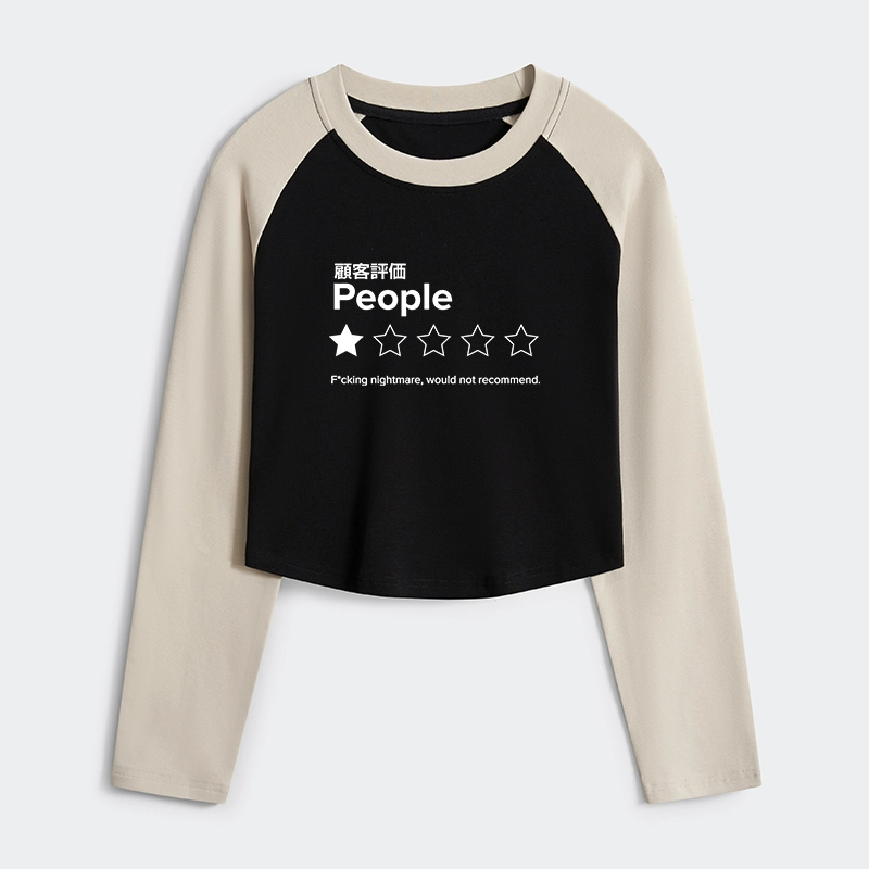 Tokyo-Tiger Evaluation People Women's Crop Raglan T-Shirt