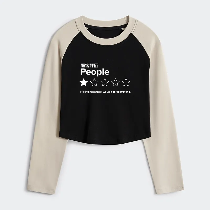 Tokyo-Tiger Evaluation People Women's Crop Raglan T-Shirt