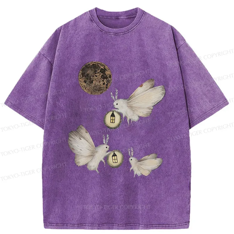 Tokyo-Tiger Night Moths Washed T-Shirt