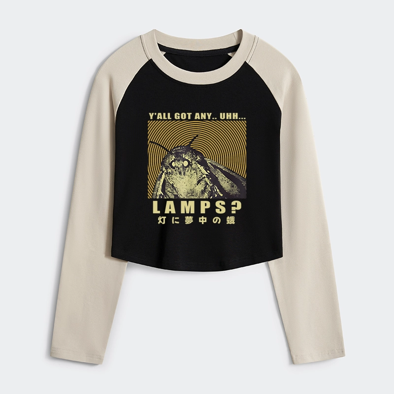 Tokyo-Tiger Moth Obsessed With The Light Women's Crop Raglan T-Shirt