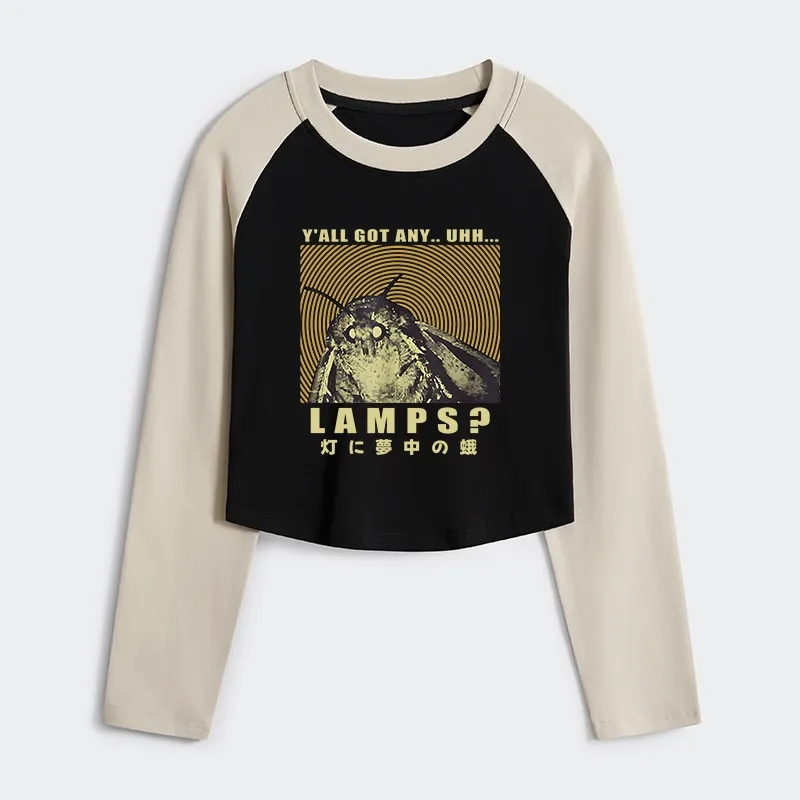 Tokyo-Tiger Moth Obsessed With The Light Women's Crop Raglan T-Shirt