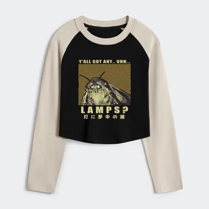 Tokyo-Tiger Moth Obsessed With The Light Women's Crop Raglan T-Shirt