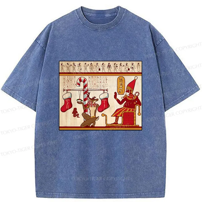 Tokyo-Tiger Egyptian Christmas Washed T-Shirt