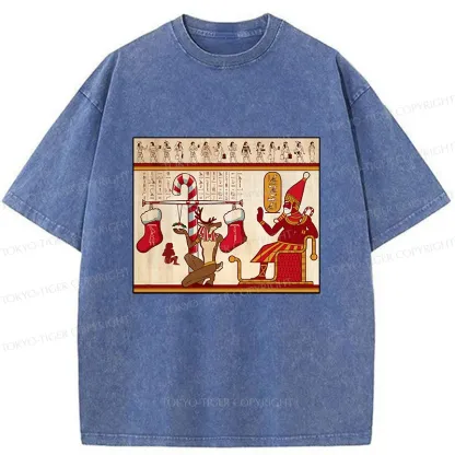 Tokyo-Tiger Egyptian Christmas Washed T-Shirt