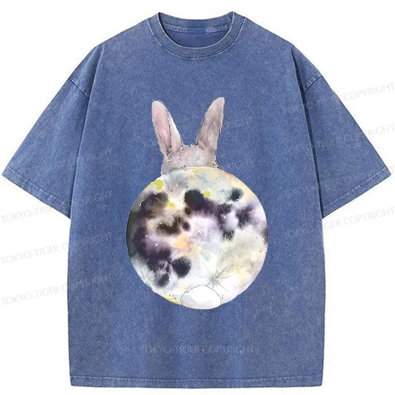 Tokyo-Tiger Moon Rabbit Washed T-Shirt