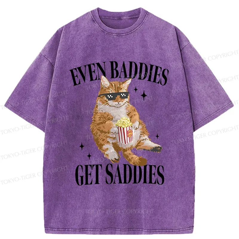 Tokyo-Tiger Bad Cat Meme Washed T-Shirt