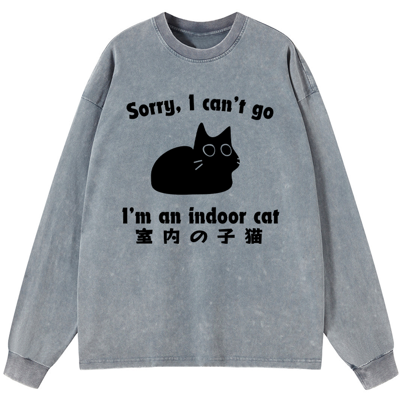 Tokyo-Tiger Indoor Kitten Washed Long Sleeve T-Shirt