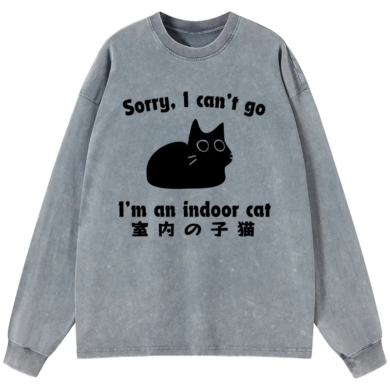 Tokyo-Tiger Indoor Kitten Washed Long Sleeve T-Shirt