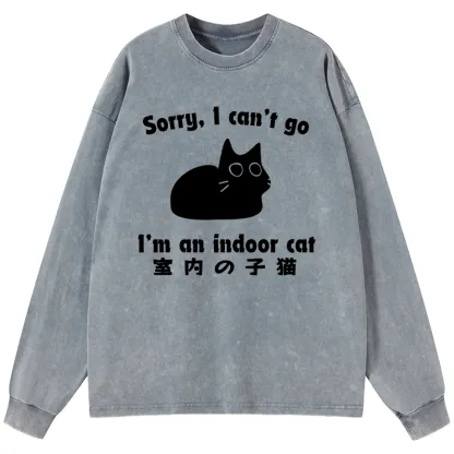 Tokyo-Tiger Indoor Kitten Washed Long Sleeve T-Shirt