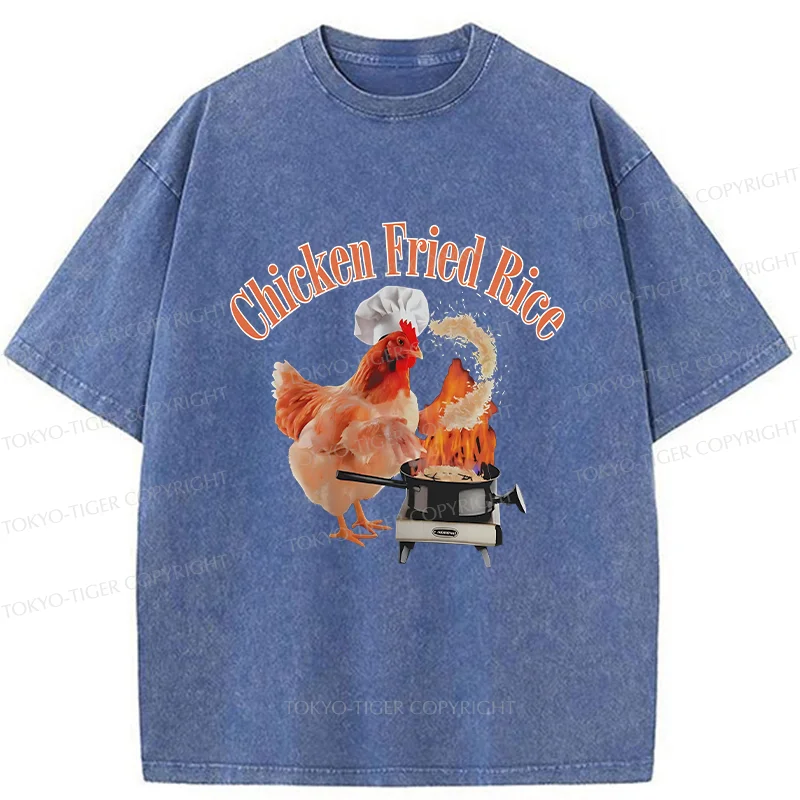 Tokyo-Tiger Chicken Fried Rice Washed T-Shirt