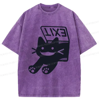 Tokyo-Tiger Cat Is Escaping Washed T-Shirt