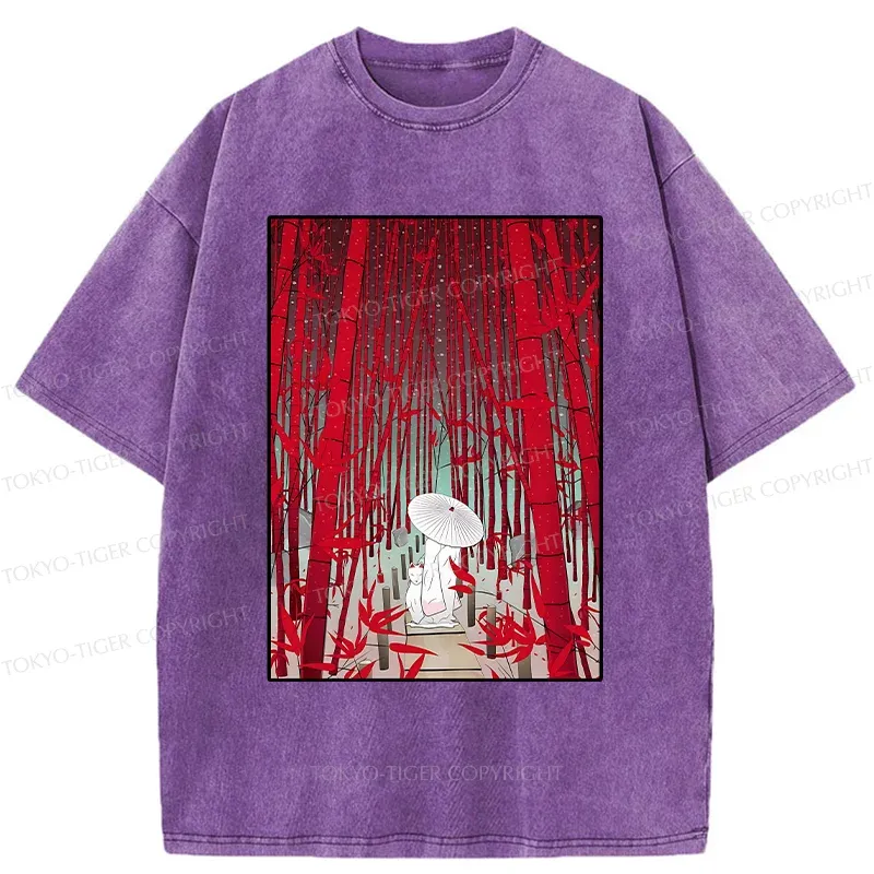 Tokyo-Tiger Japanese Bamboo Forest Washed T-Shirt