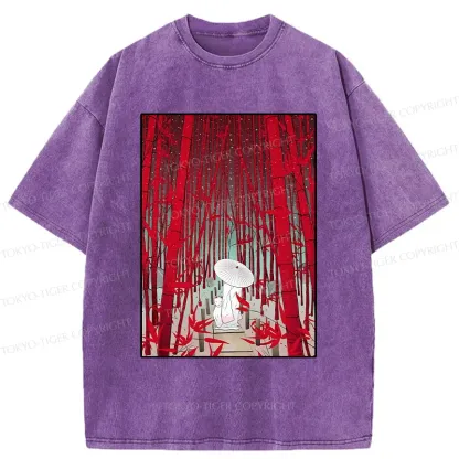 Tokyo-Tiger Japanese Bamboo Forest Washed T-Shirt