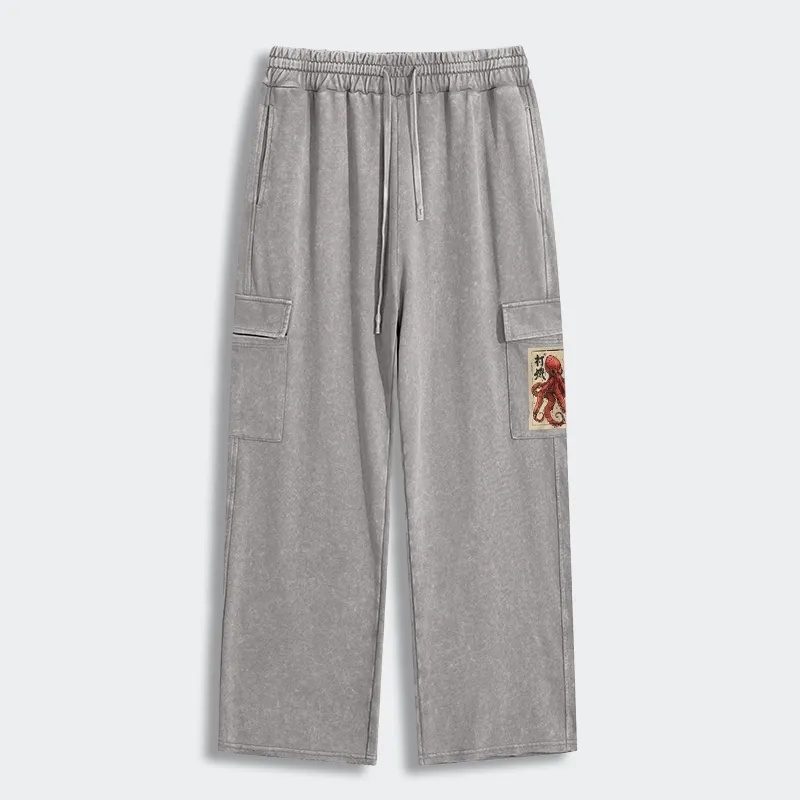 Tokyo-Tiger Osaka Saké Octopus Washed Utility Sweatpants