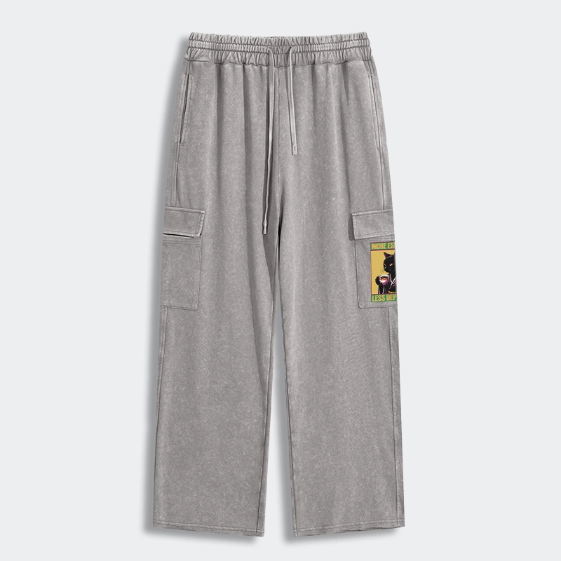 Tokyo-Tiger Up Caffeine Down Depression Washed Utility Sweatpants