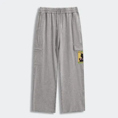 Tokyo-Tiger Up Caffeine Down Depression Washed Utility Sweatpants
