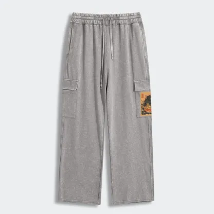 Tokyo-Tiger Moo Deng Eat Ramen Washed Utility Sweatpants