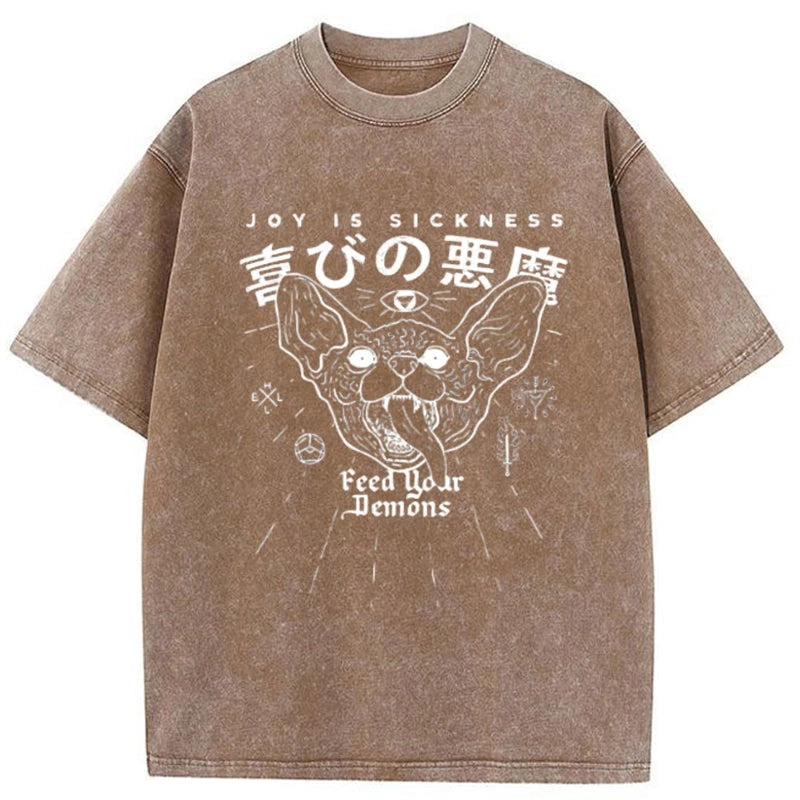 Tokyo-Tiger Joy Is Sickness Washed T-Shirt