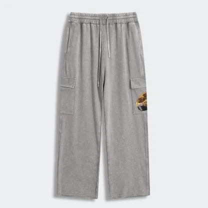 Tokyo-Tiger Coffee Wave Washed Utility Sweatpants