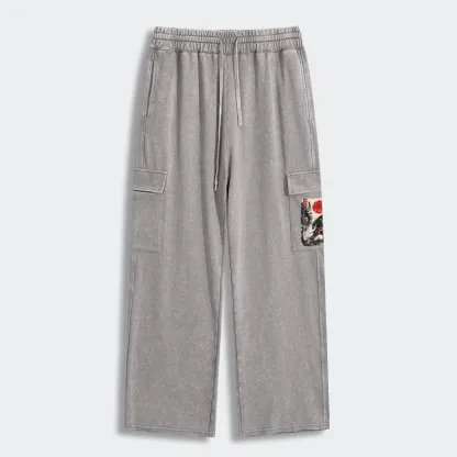Tokyo-Tiger Japanese Samurai Bigfoot Washed Utility Sweatpants