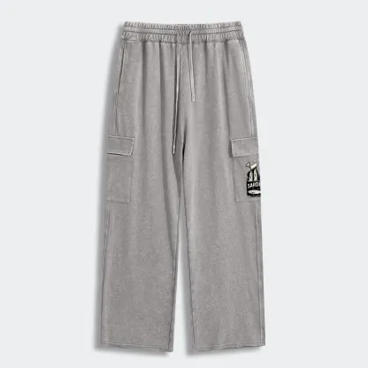 Tokyo-Tiger Cat And Canned Fish Washed Utility Sweatpants