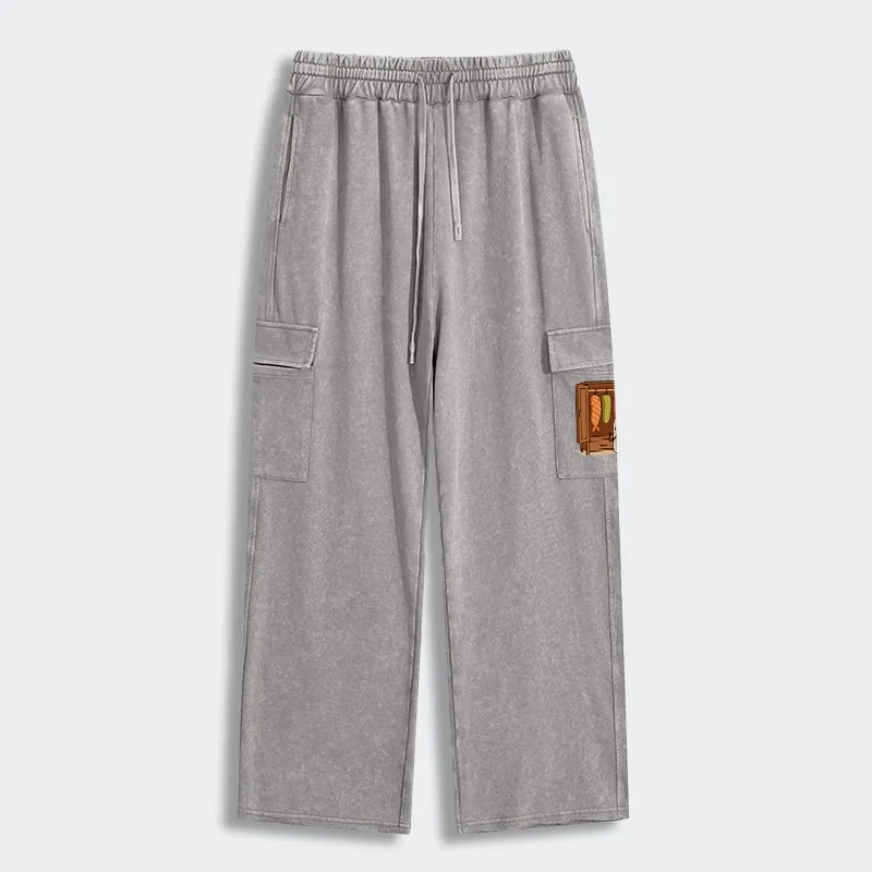 Tokyo-Tiger Sushi Pick Out Clothes Washed Utility Sweatpants