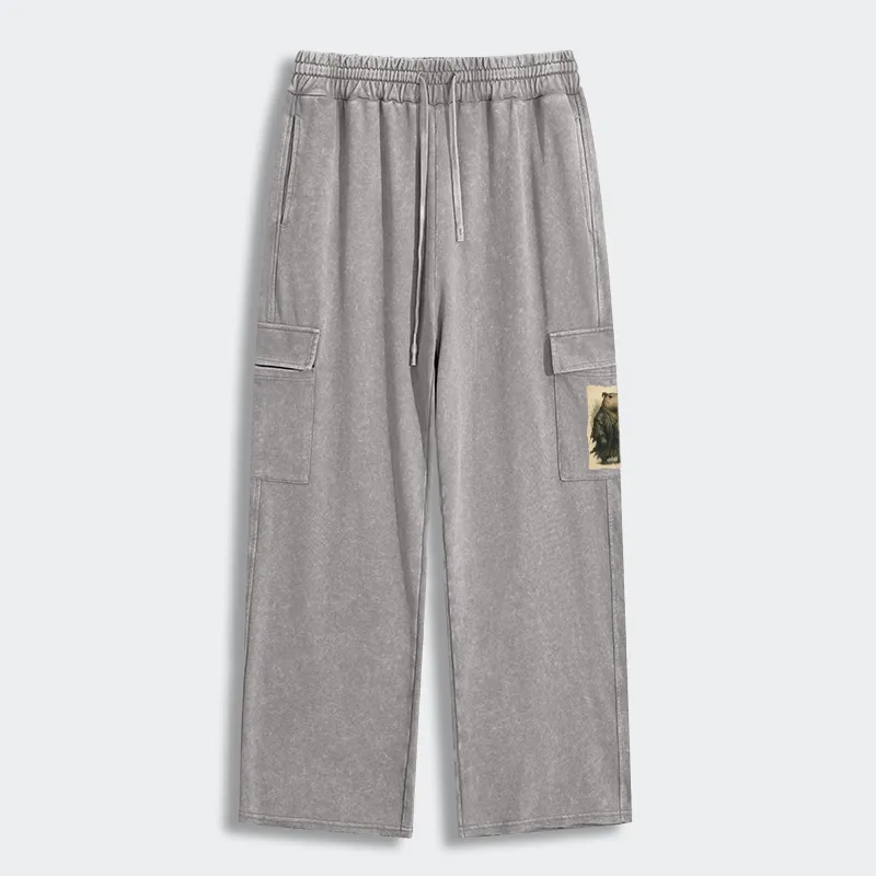 Tokyo-Tiger Capybara Samurai Washed Utility Sweatpants