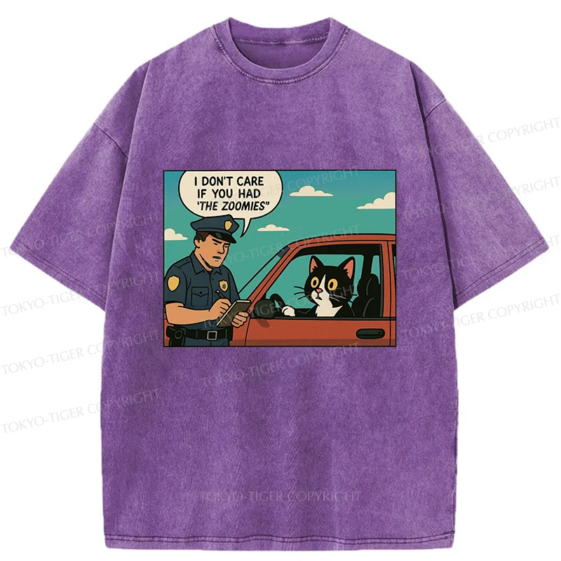 Tokyo-Tiger Cat Gets Ticket For Speeding Washed T-Shirt