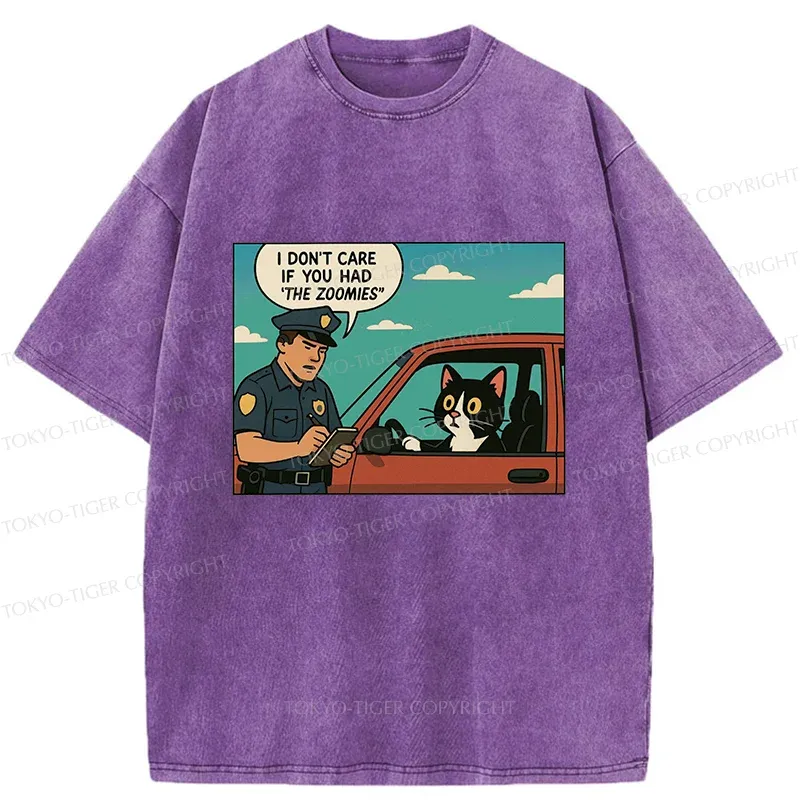 Tokyo-Tiger Cat Gets Ticket For Speeding Washed T-Shirt