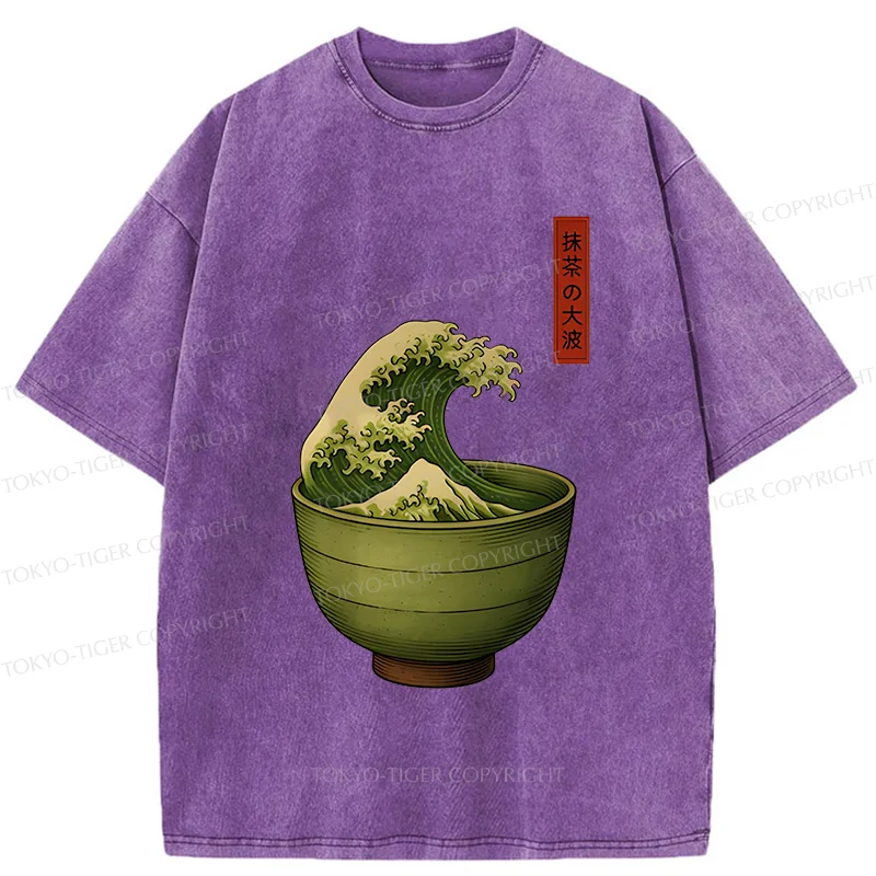 Tokyo-Tiger Matcha Cup Washed T-Shirt