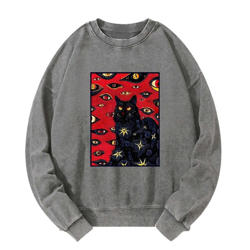 Tokyo-Tiger Mysterious Cat Washed Sweatshirt