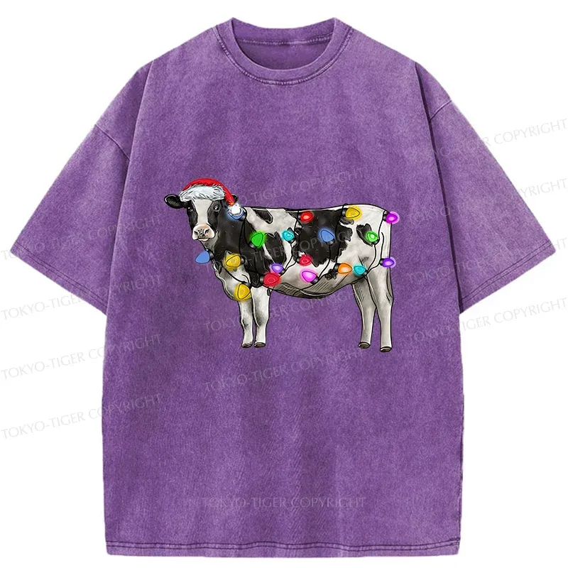 Tokyo-Tiger Christmas Cow Washed T-Shirt
