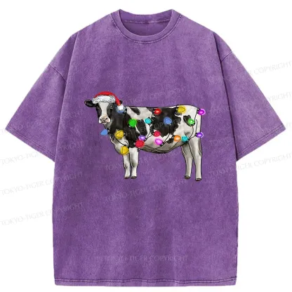 Tokyo-Tiger Christmas Cow Washed T-Shirt
