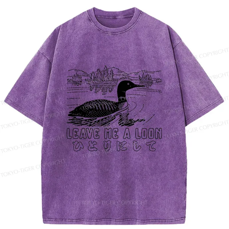 Tokyo-Tiger Leave Me Alone Funny Washed T-Shirt