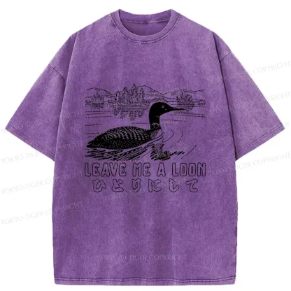 Tokyo-Tiger Leave Me Alone Funny Washed T-Shirt