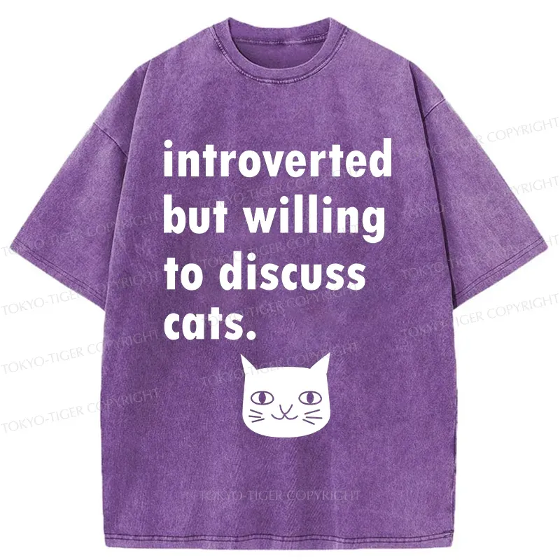 Tokyo-Tiger Actively Discuss Cats Washed T-Shirt
