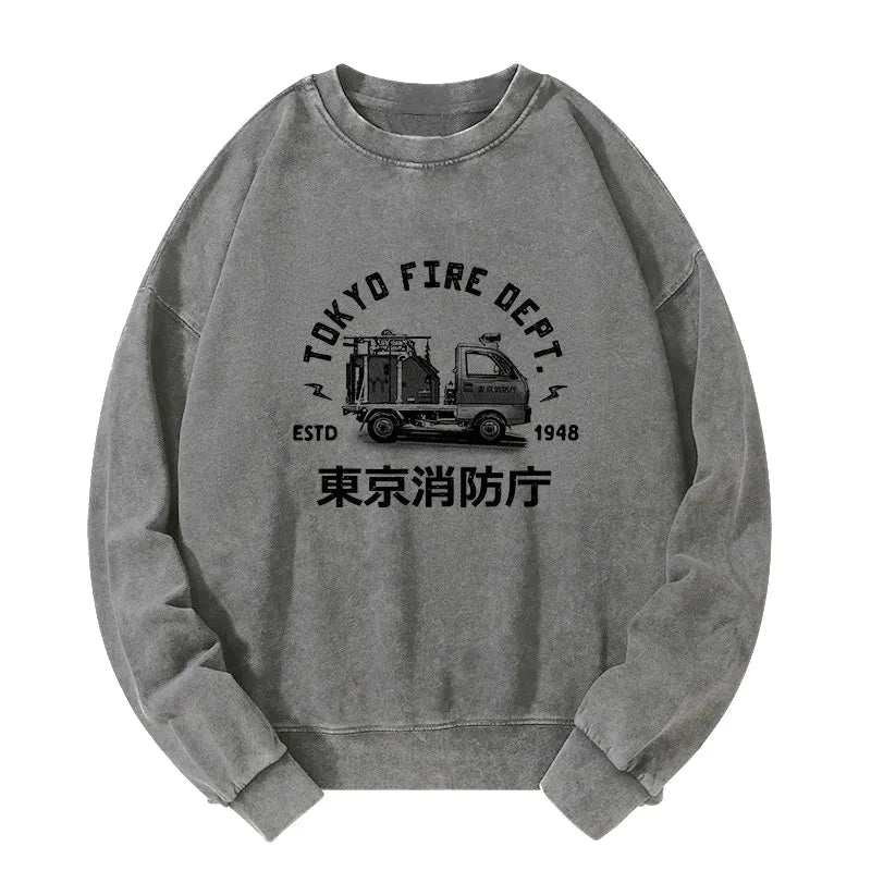 Tokyo-Tiger Tokyo Fire Dept Washed Sweatshirt