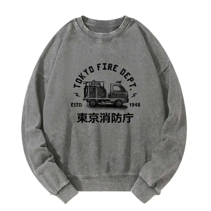 Tokyo-Tiger Tokyo Fire Dept Washed Sweatshirt