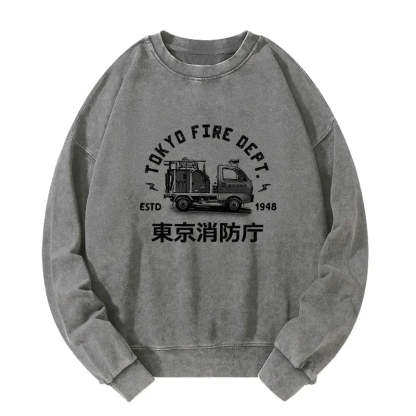 Tokyo-Tiger Tokyo Fire Dept Washed Sweatshirt