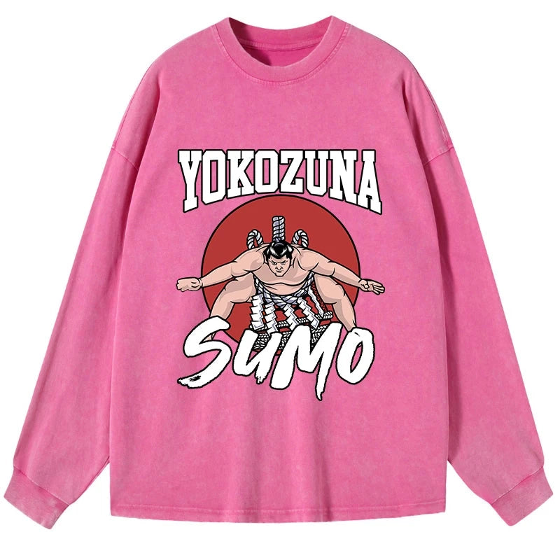 Tokyo-Tiger Yokozuna Sumo Washed Long Sleeve T-Shirt Sale