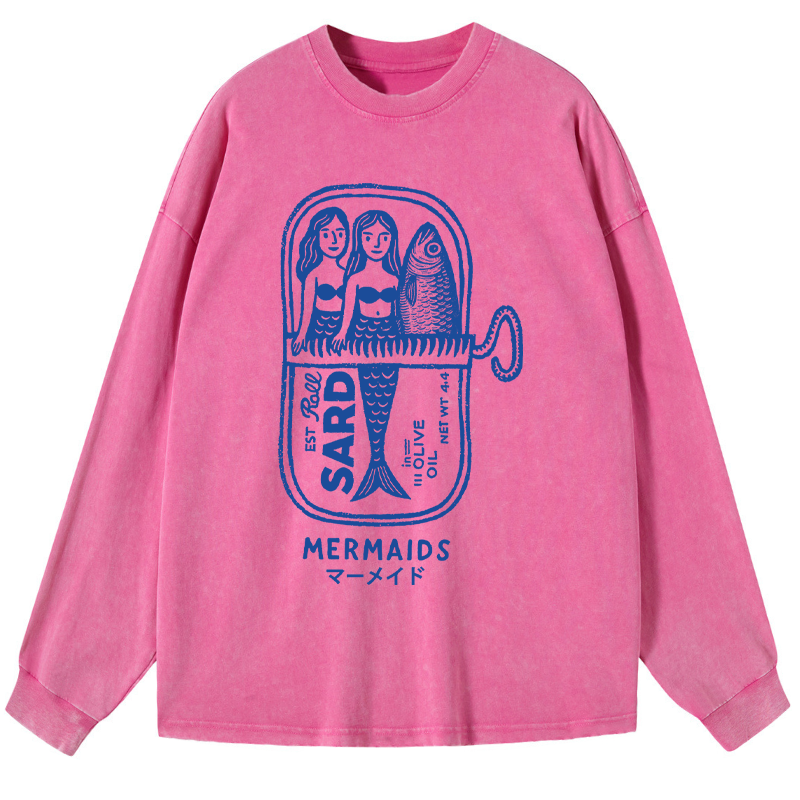 Tokyo-Tiger Mermaid Can Washed Long Sleeve T-Shirt
