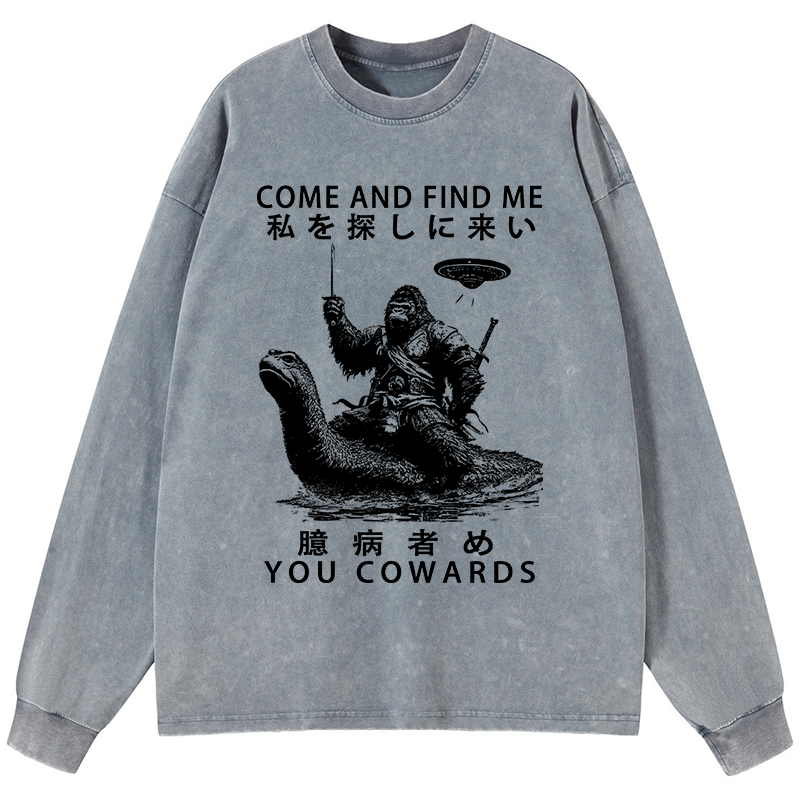 Tokyo-Tiger Can You Find Us Washed Long Sleeve T-Shirt